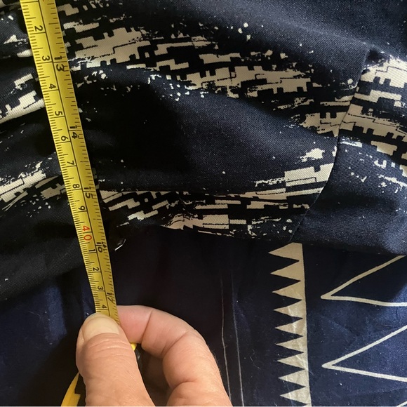 $160 Johnston & Murphy Navy Blue and White Ikat Print Midi Dress Sz XS or Small. - Picture 16 of 16